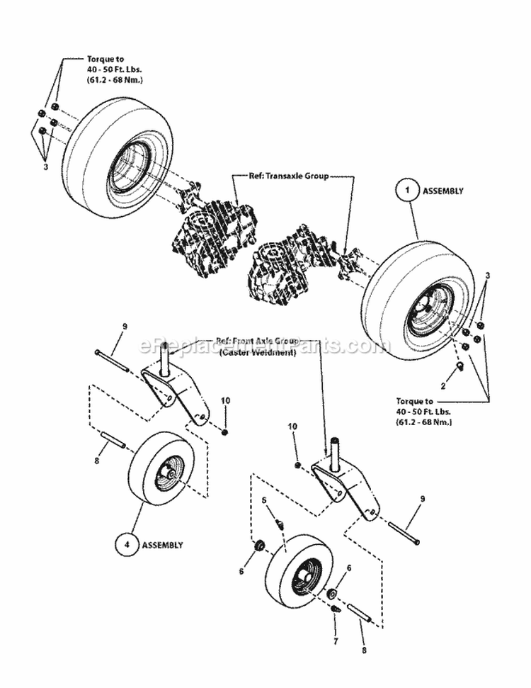 Wheel  Tire Group Diagram and Parts List for 7800632 Snapper Lawn Tractor