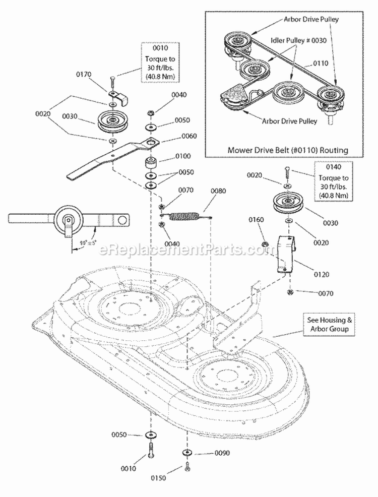 42 Mower Deck - Clutch Group Diagram and Parts List for 2691023 Snapper Lawn Tractor