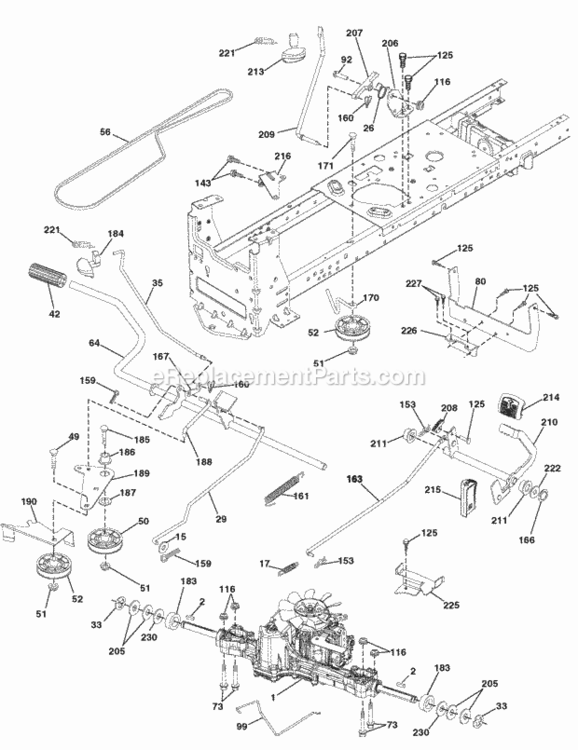 Drive_Group Diagram and Parts List for 2691202-00 Snapper Lawn Tractor