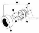 Front Wheels Diagram and Parts List for 80024 Snapper Lawn Tractor