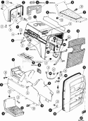 Hood Grille Side Panels Diagram and Parts List for 80828 Snapper Lawn Tractor