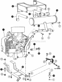 Engine  Mounting Diagram and Parts List for 80828 Snapper Lawn Tractor