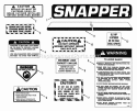 Decals Diagram and Parts List for  Snapper Lawn Tractor