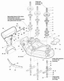 44  50 Mower Deck - Housing Arbors  Blades Group Diagram and Parts List for 5900685 Snapper Lawn Tractor