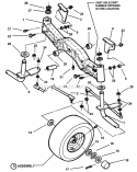Front Axle  Wheel Assemblies Diagram and Parts List for 84270 Snapper Lawn Tractor
