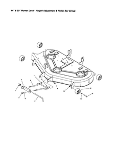 Height Adjustment/Roller Bar Diagram and Parts List for 2690714 Snapper Lawn Tractor