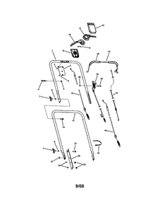 Handles/Controls Diagram and Parts List for SPV211S Snapper Lawn Mower