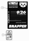 Decals (Part 3) Diagram and Parts List for  Snapper Snow Blower