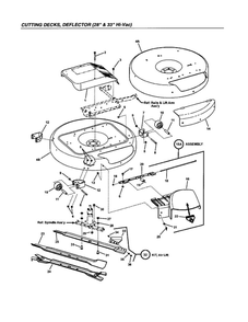 Cutting Decks/Deflector Diagram and Parts List for 7800104 Snapper Lawn Mower