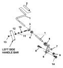 Chute Crank Control Diagram and Parts List for  Snapper Snow Blower