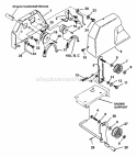 Engine Pulley Idler Clutch System Diagram and Parts List for  Snapper Snow Blower