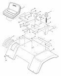 Seat Rear Fender Diagram and Parts List for  Snapper Lawn Tractor