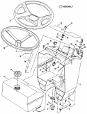 Steering Wheel Console Fuel Tank Diagram and Parts List for  Snapper Lawn Tractor