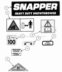 Decals (Part 2) Diagram and Parts List for  Snapper Snow Blower