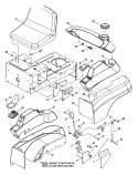 Fuel Tank  OperatorS Seat (Fiberglass Bodied Models) Diagram and Parts List for  Snapper Lawn Tractor