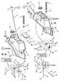 Fuel Tank Assembly Diagram and Parts List for  Snapper Lawn Tractor