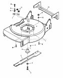 Cutting Deck Blade Interlock Diagram and Parts List for  Snapper Lawn Mower