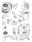 Engine Group (20  22Hp Briggs V-Twin) Diagram and Parts List for 7800158 Snapper Lawn Tractor
