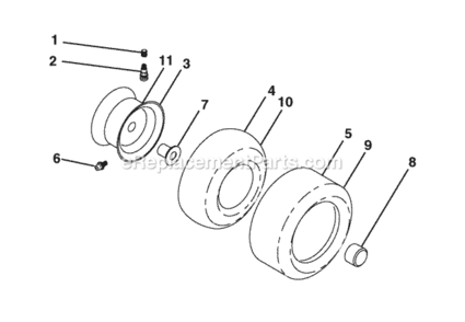 Wheels_And_Tires_Group Diagram and Parts List for 2691202-00 Snapper Lawn Tractor