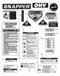 Decals Diagram and Parts List for 84878 Snapper Lawn Tractor