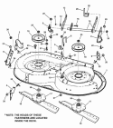 38 Cutting Deck Assembly (Part 1) Diagram and Parts List for 84657 Snapper Lawn Tractor