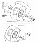Wheels Front  Rear Diagram and Parts List for 84658 Snapper Lawn Tractor