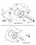 Wheels Front  Rear Diagram and Parts List for 84896 Snapper Lawn Tractor