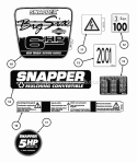 Decals (Part 2) Diagram and Parts List for  Snapper Lawn Mower