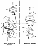 52  61 Deck Idler Assemblies Diagram and Parts List for  Snapper Lawn Tractor