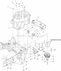 Engine  Pto Group - 20Hp Briggs  Stratton Diagram and Parts List for 5091003 Snapper Lawn Tractor