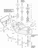 44  50 Mower Deck - Housing Arbors  Blades Group Diagram and Parts List for 5900610 Snapper Lawn Tractor