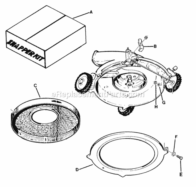 Snapperizer Kit  Parts Diagram and Parts List for  Snapper Lawn Mower