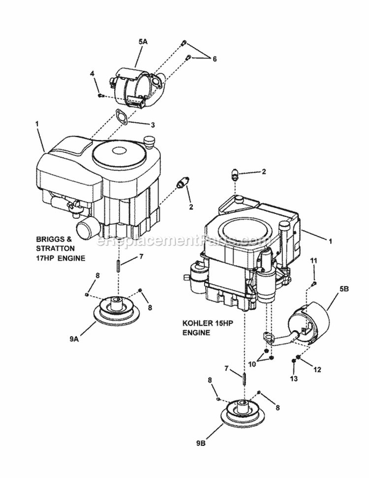 Engine Muffler  Drive Disc Diagram and Parts List for 84878 Snapper Lawn Tractor