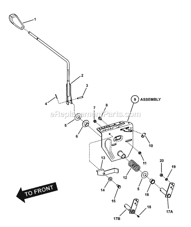 Gear Shifter Assembly Diagram and Parts List for 84878 Snapper Lawn Tractor