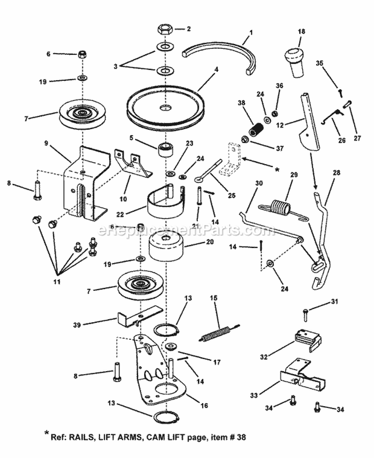 Belts Brakes  Interlock Diagram and Parts List for 84878 Snapper Lawn Tractor