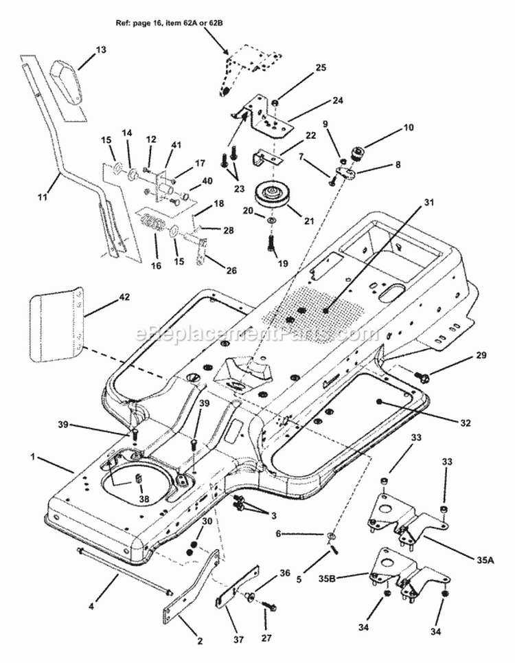 Blade Engagement  Transmission Controls Diagram and Parts List for 84658 Snapper Lawn Tractor