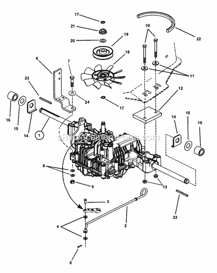 Transmission Group (Hydro Drive) Diagram and Parts List for 84896 Snapper Lawn Tractor