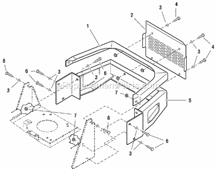 Bumper Shield Group Diagram and Parts List for 5091003 Snapper Lawn Tractor
