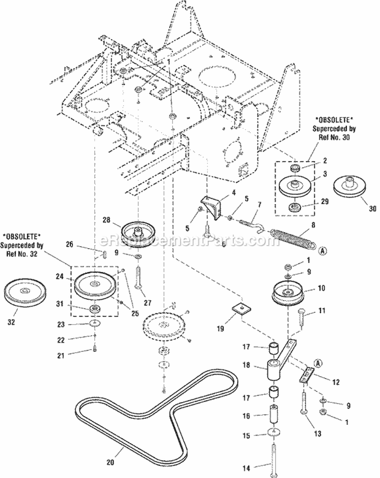 Pump Drive Group Diagram and Parts List for 5091003 Snapper Lawn Tractor