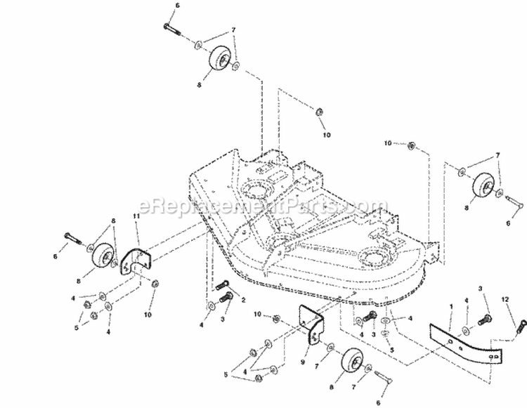 50 Mower Deck - Caster Mount Group Diagram and Parts List for 5091003 Snapper Lawn Tractor