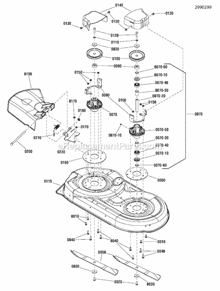 42 Deck Housing  Arbor Group Diagram and Parts List for  Snapper Lawn Tractor