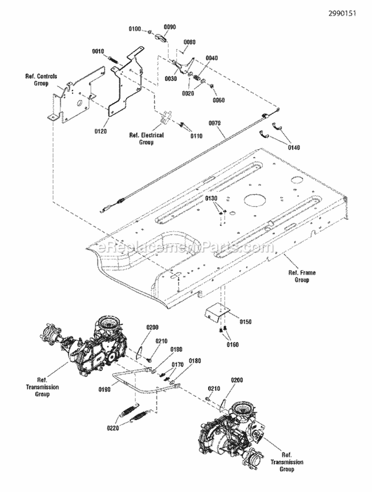 Parking Brake Group Diagram and Parts List for  Snapper Lawn Tractor