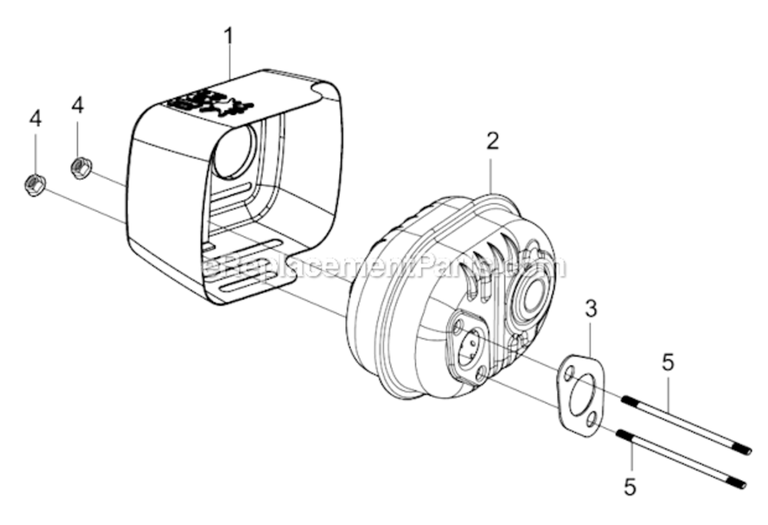 Muffler Diagram and Parts List for  Southland Lawn Mower
