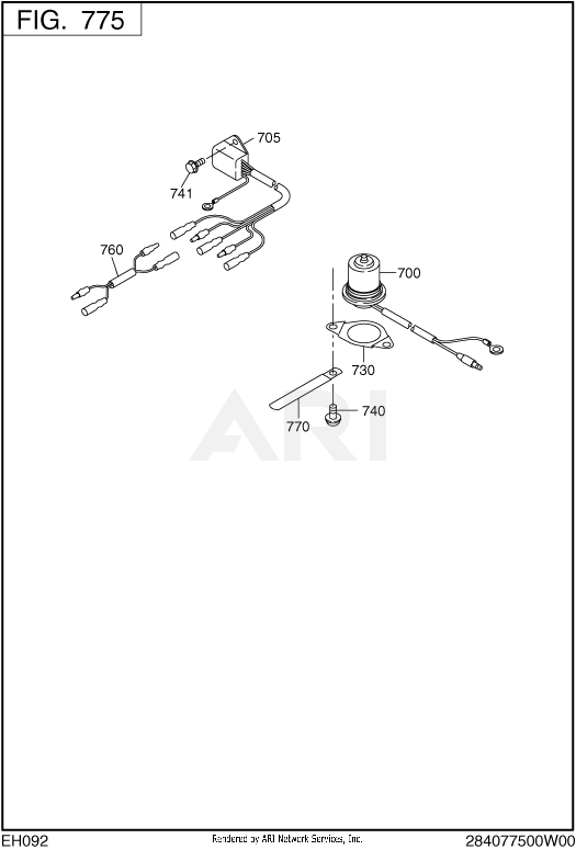 775 Electric Device Diagram and Parts List for RAS17023095  Subaru Generator