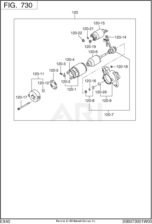 730 Electric Device Diagram and Parts List for  Subaru Engine