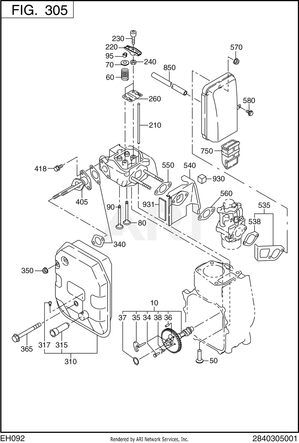 300 Intake And Exhaust Diagram and Parts List for RGS17023080  Subaru Generator