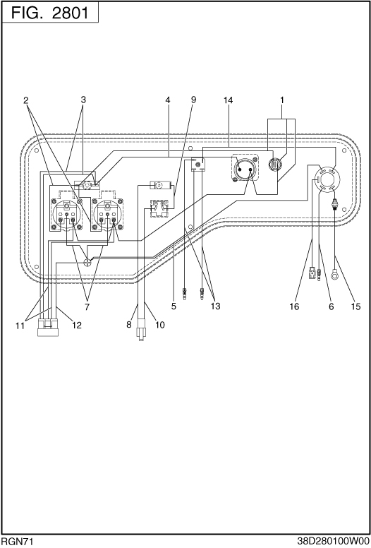Wire Harness Diagram and Parts List for RGN71026500 RGN7100E Subaru Generator