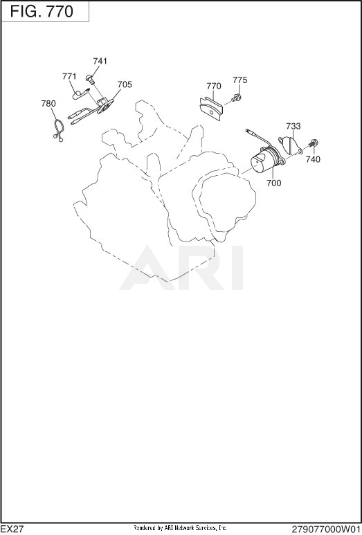 770 Electric Device Diagram and Parts List for  Subaru Engine