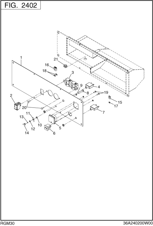 Control Box Diagram and Parts List for RGM30018000 RGX3000 Subaru Generator