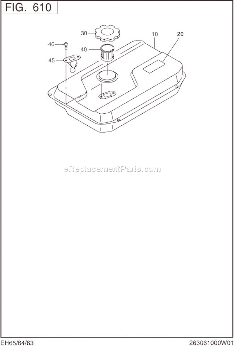 Fuel Lubricant Diagram and Parts List for  Subaru Engine